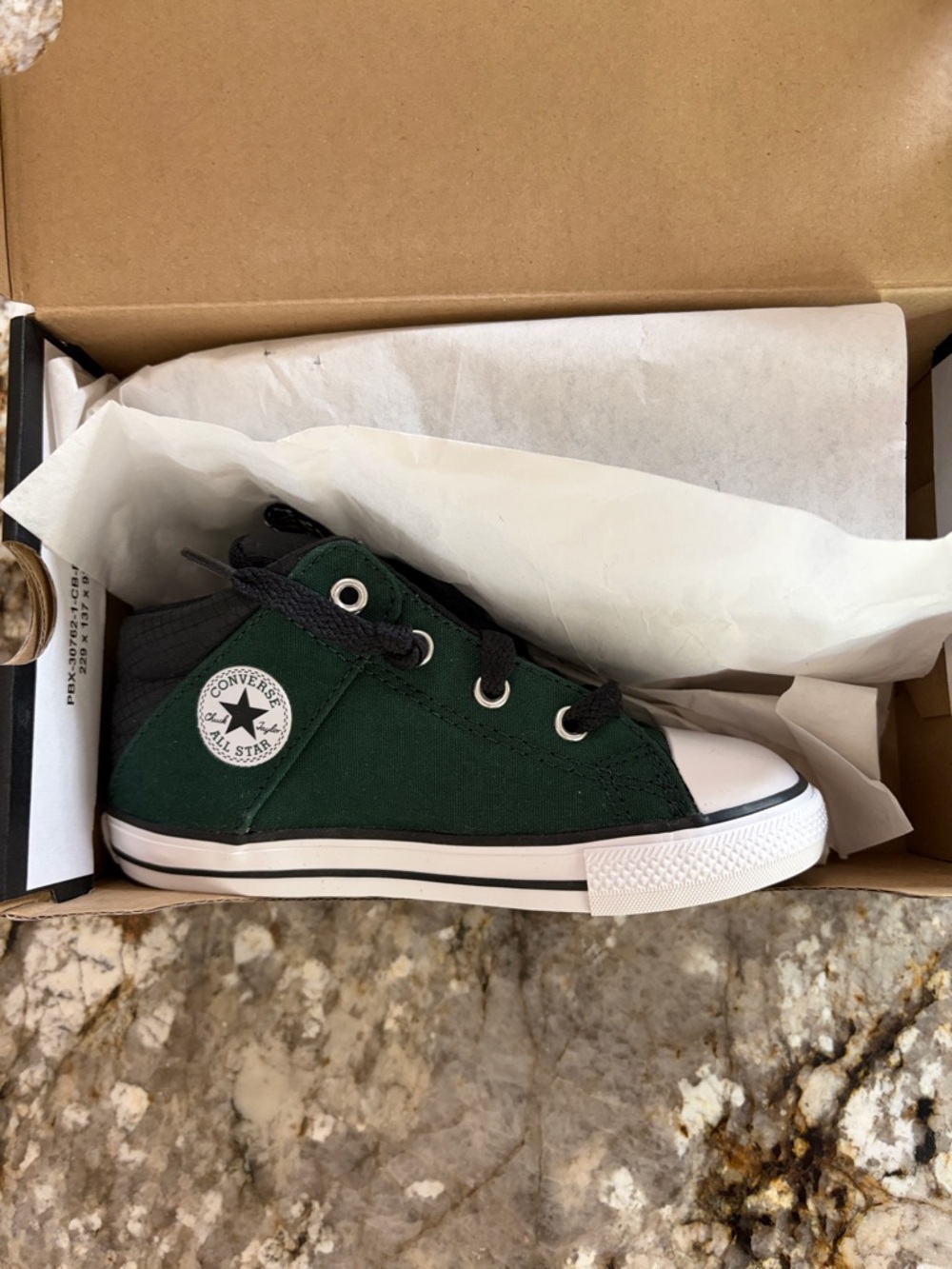 Converse Kids' High Top Sneaker - Dark Green & Black